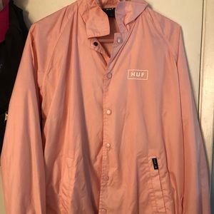 huf baby pink windbreaker